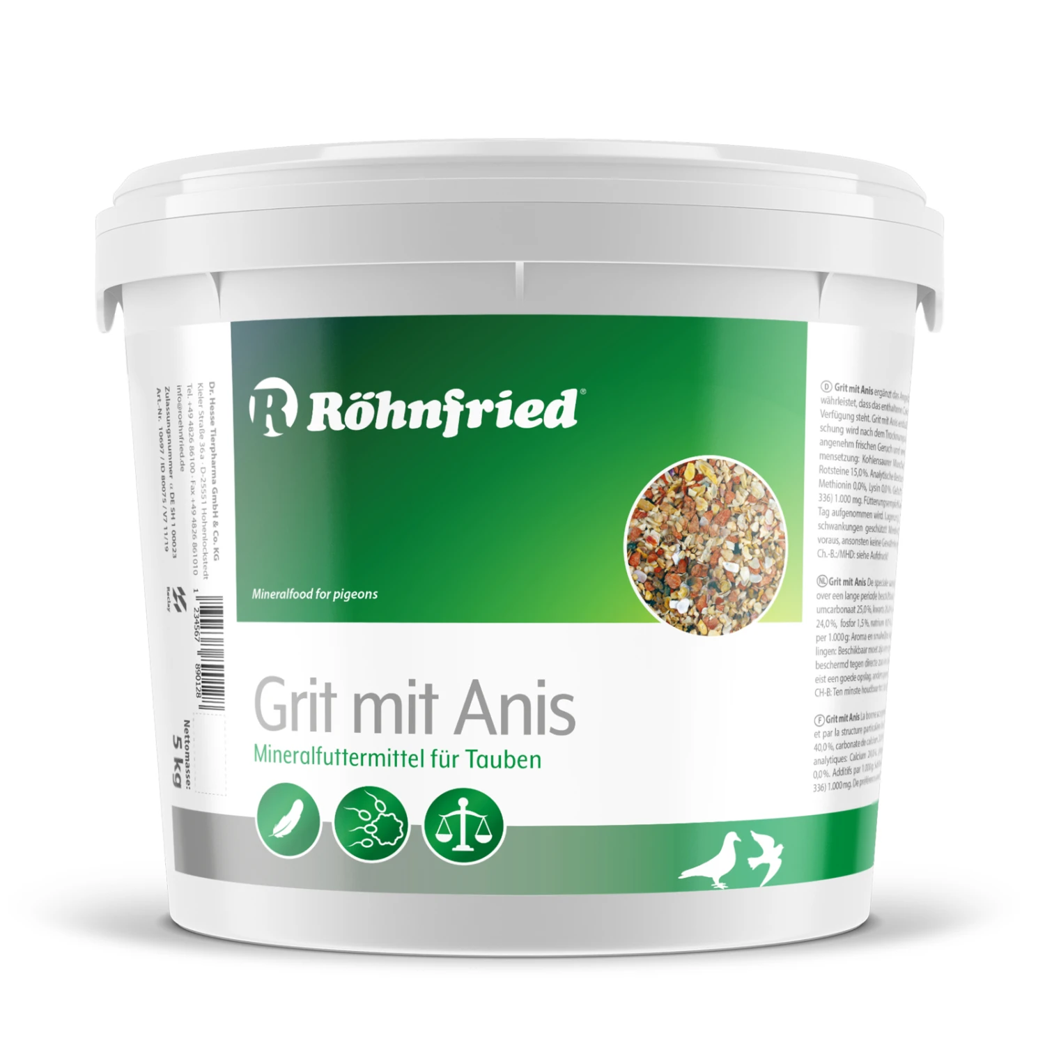 Röhnfried Taubenfreund-Grit Mit Anis 25kg 3 Röhnfried Taubenfreund-Grit Mit Anis 25kg