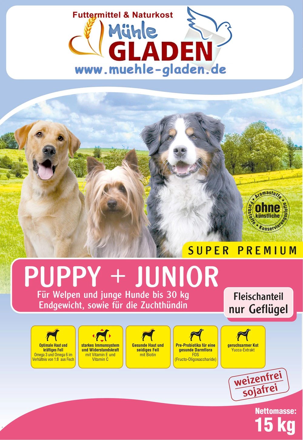 Gladen Puppy + Junior 2er-Pack 30kg 3 Gladen Puppy + Junior 2er-Pack 30kg
